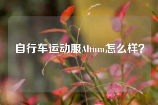 自行车运动服Altura怎么样？-第1张图片-皇冠信用盘出租