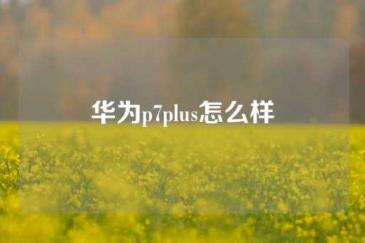 华为p7plus怎么样